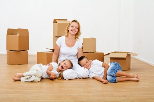 Transportation logistics team managing office move in Storage Dulwich